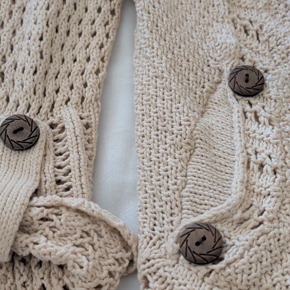 Anthropologie Angel Of The North Beige Knit Cardigan - Picture 2 of 6